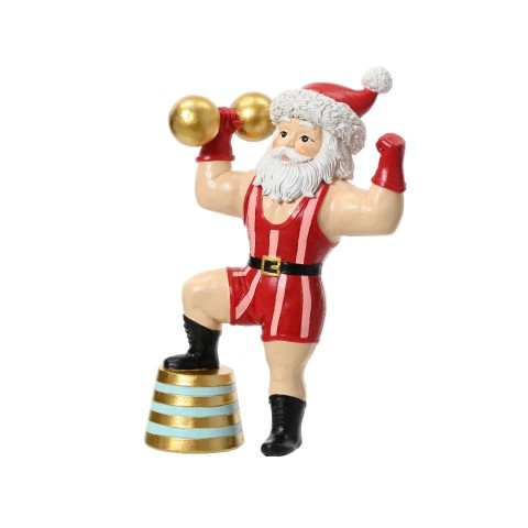 BABBO NATALE SPORTIVO H.25CM. RESINA